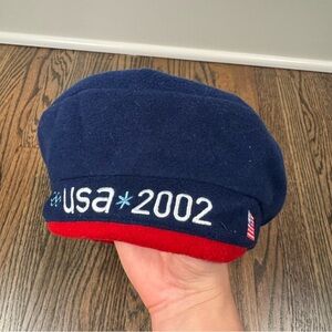 Roots 2002 USA Olympics Fleece Navy Cap Beret